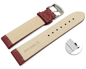 Schnellwechsel Uhrenband Leder gepolstert genarbt bordeaux 26mm Gold