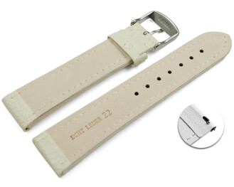 Schnellwechsel Uhrenband Leder gepolstert genarbt Creme 18mm Gold