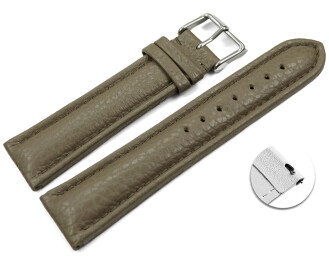 Schnellwechsel Uhrenband Leder gepolstert genarbt Taupe 18mm Schwarz