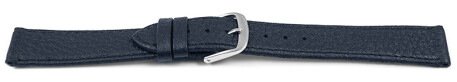Uhrenarmband Hirschleder genarbt dunkelblau 20mm Gold