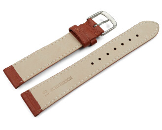 XL Uhrenarmband Hirschleder genarbt rostbraun 18mm Stahl