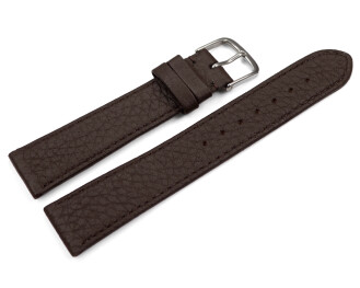 XL Uhrenarmband Hirschleder genarbt dunkelbraun 20mm Stahl