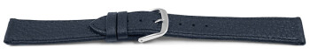 Schnellwechsel Uhrenarmband Hirschleder genarbt dunkelblau 16mm Stahl