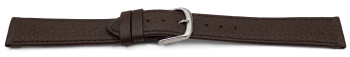 XL Schnellwechsel Uhrenarmband Hirschleder genarbt dunkelbraun 18mm Schwarz