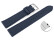 XL Schnellwechsel Uhrenarmband Hirschleder genarbt dunkelblau 16mm Schwarz
