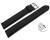 XXL Schnellwechsel Uhrenarmband Leder Glatt gepolstert schwarz 22mm Schwarz