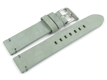 Uhrenarmband grau Veluro Leder ohne Polster 24mm Gold
