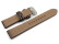 Uhrenarmband Leder dunkelbraun extra stark mit Metallschlaufe 22mm Gold