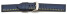 Uhrenarmband Breitdorn HighTech Textiloptik blau -  gelbe u. weiße Naht  22mm Stahl