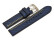 Uhrenarmband Breitdorn HighTech Textiloptik blau -  gelbe u. weiße Naht  22mm Stahl