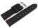 Uhrenarmband Ranger massives Leder schwarz rote Naht 22mm Schwarz