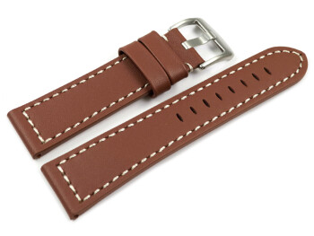 Uhrenband Sattelleder massives Leder rot-braun 24mm Schwarz