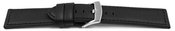 Uhrenarmband mit Breitdorn - Leder - Glatt - schwarz TiT 22mm Schwarz