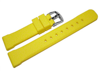 Uhrenarmband Silikon - extra stark - gelb 22mm Stahl