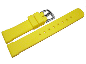 Uhrenarmband Silikon - extra stark - gelb 22mm Stahl