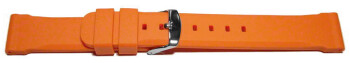 Uhrenarmband Silikon - extra stark - orange 20mm Stahl