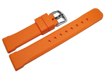 Uhrenarmband Silikon - extra stark - orange 20mm Stahl
