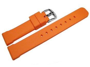 Uhrenarmband Silikon - extra stark - orange 20mm Stahl