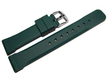 Uhrenarmband Silikon - extra stark - grün 20mm Gold