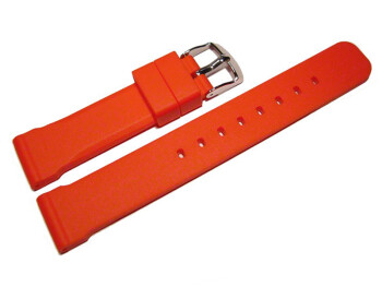 Uhrenarmband Silikon - extra stark - rot 24mm Schwarz