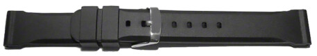 Uhrenarmband Silikon - extra stark - schwarz 24mm Schwarz