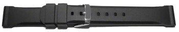 Uhrenarmband Silikon - extra stark - schwarz 24mm Schwarz