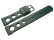 Uhrenarmband Silikon - extra stark - gelocht - grün 20mm Schwarz
