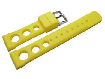 Uhrenarmband Silikon - extra stark - gelocht - gelb 22mm Gold