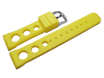 Uhrenarmband Silikon - extra stark - gelocht - gelb 22mm Gold