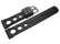 Uhrenarmband Silikon - extra stark - gelocht - schwarz 18mm Stahl