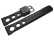 Uhrenarmband Silikon - extra stark - gelocht - schwarz 22mm Gold