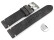 Schnellwechsel Uhrenarmband schwarz Vintage Leder ohne Polster 22mm Stahl