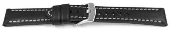 Schnellwechsel Uhrenarmband schwarz Miami Leder ohne Polster 26mm Schwarz