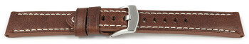 Schnellwechsel Uhrenarmband hellbraun Miami Leder ohne Polster 26mm Stahl