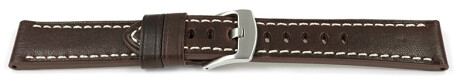 Schnellwechsel Uhrenarmband dunkelbraun Miami Leder ohne Polster 26mm Stahl