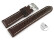Schnellwechsel Uhrenarmband dunkelbraun Miami Leder ohne Polster 26mm Gold