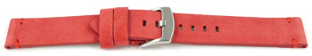 Schnellwechsel Uhrenarmband rot Veluro Leder ohne Polster 24mm Schwarz