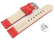 Schnellwechsel Uhrenarmband rot Veluro Leder ohne Polster 24mm Schwarz