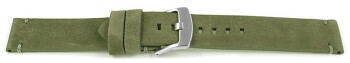 Schnellwechsel Uhrenarmband Khaki Veluro Leder ohne Polster 20mm Schwarz