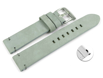 Schnellwechsel Uhrenarmband grau Veluro Leder ohne Polster 22mm Schwarz