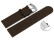 Schnellwechsel Uhrenarmband hydrophobiertes Leder Wasserfest  dunkelbraun 16mm Gold