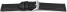 Schnellwechsel Uhrenarmband schwarzes weiches genarbtes Leder 22mm Stahl