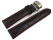Uhrenarmband mit Butterfly Schließe Leder Kroko schwarz rote Naht 18mm 20mm 22mm 24mm 26mm 28mm