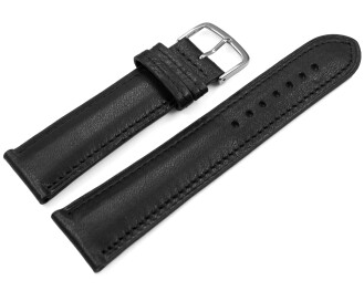 Uhrenarmband schwarz vegetabil gegerbtes Leder leicht...