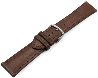 Uhrenarmband braun vegetabil gegerbtes Leder leicht gepolstert 12mm - 22mm