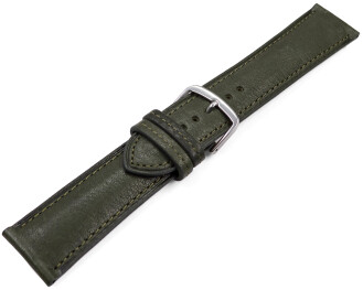 Uhrenarmband Khaki vegetabil gegerbtes Leder leicht gepolstert 12mm - 22mm