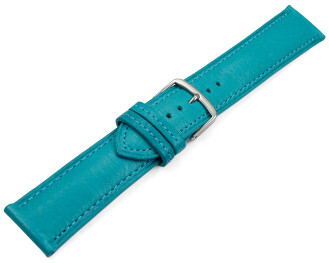 Uhrenarmband türkis vegetabil gegerbtes Leder leicht gepolstert 12mm - 22mm