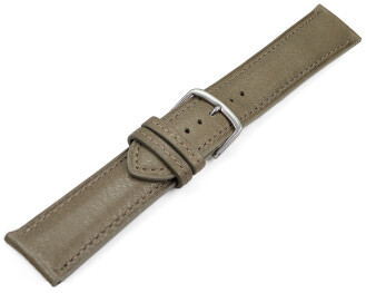 Uhrenarmband taupe vegetabil gegerbtes Leder leicht gepolstert 12mm - 22mm