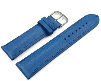 Uhrenarmband blau vegetabil gegerbtes Leder leicht gepolstert 22mm Stahl