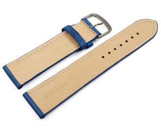 Uhrenarmband blau vegetabil gegerbtes Leder leicht gepolstert 22mm Stahl